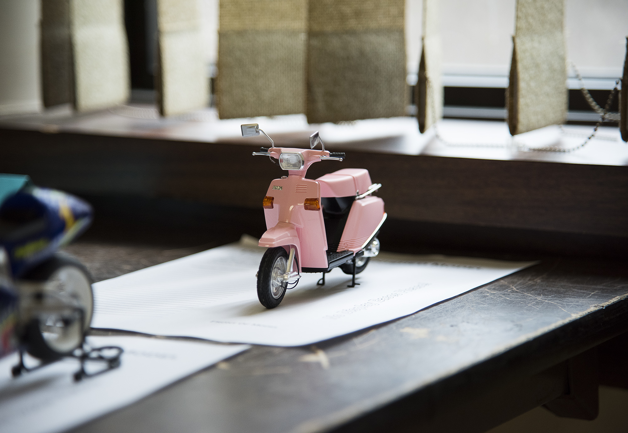 When a local hobby store closed down, Evan and his friends grabbed a tub of the unsold (and undesirable) pink paint. To use it up, they challenged each other to a three-way build-off. This scooter is Evan's entry.