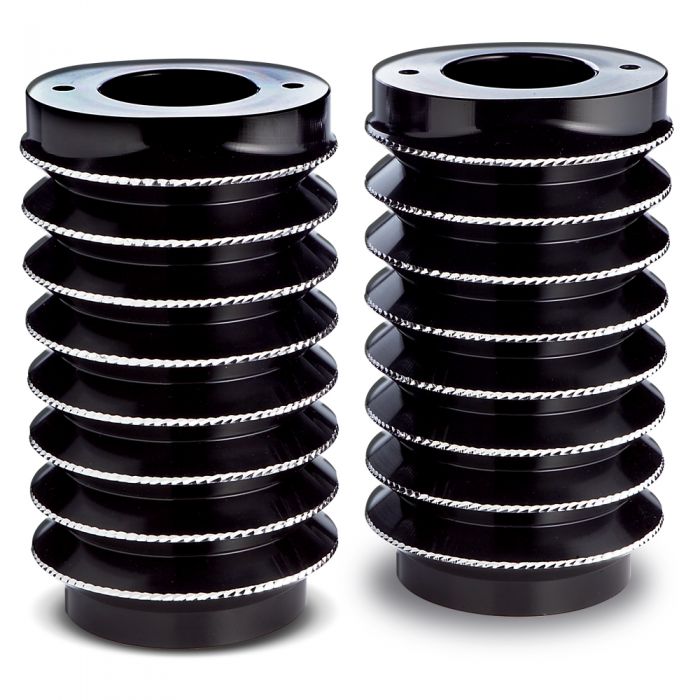 Arlen Ness Fork Boot Covers Retro Diamond Cut Black 20022 FortNine Canada