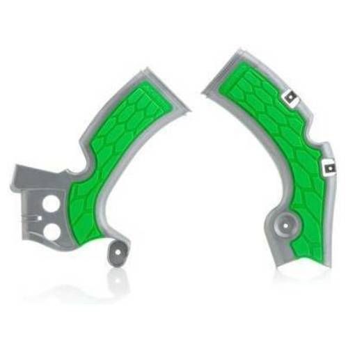 Acerbis XGrip Frame Guards Silver/Green 2374271417 Kawasaki KX450F