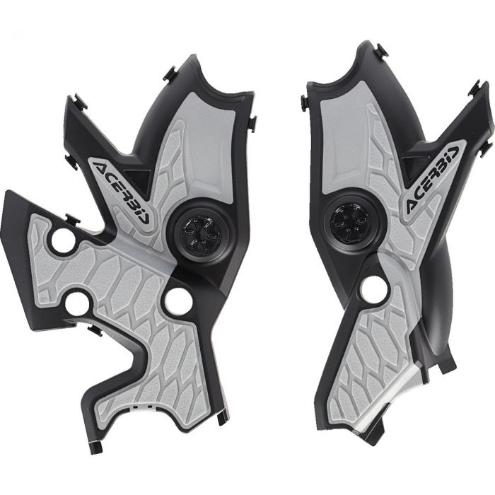 Image of : Acerbis X-Grip Frame Guards Black/Silver - 2911461001 | Yamaha XTZ07 Tenere 700 2021-2024