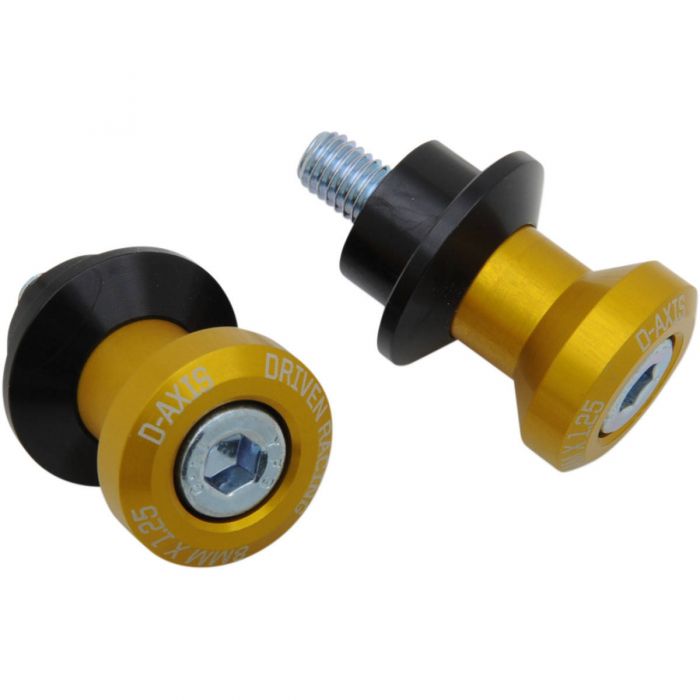 Image of : Driven Swingarm D-Axis Spools Black/Gold - DXS-8.1 GD | Honda CBR600RR 2007-2024