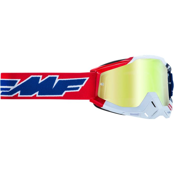FMF Powerbomb MX Goggles By 100% - Motocross Goggles With Anti-Fog Lens & Removable Nose Guard