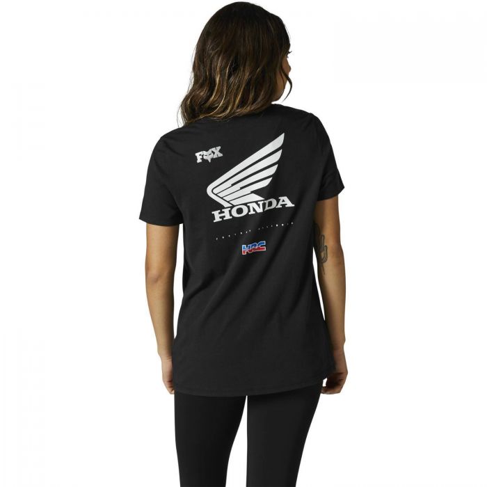 Tシャツ・カットソー HONDA MOTORCYCLE Womans Wing collect Logo Short Sleeve Black womens-honda-wing-t-shirt-