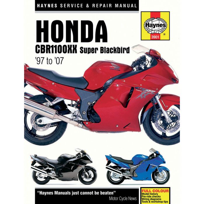 Haynes Repair Manual - 3901 | Honda CBR1100XX Super Blackbird 1997