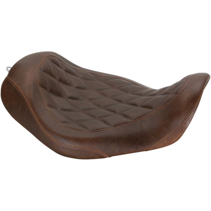 Image of : Mustang Tripper Solo Seat Wide - Diamond Stitch - Brown - 76706
