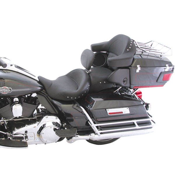 Mustang One-Piece Super Touring Seat Studded - Chrome with