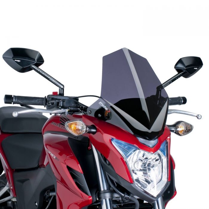 Image of : Puig New Generation Windshield Sport - Dark Smoke - 6437F | Honda CB500F 2013-2015