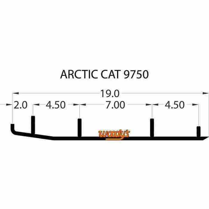 thumbnail image 2 of Woodys Ace Flat-Top Carbide Runners For 2010 Ski-Doo Grand Touring 600 2 of 13