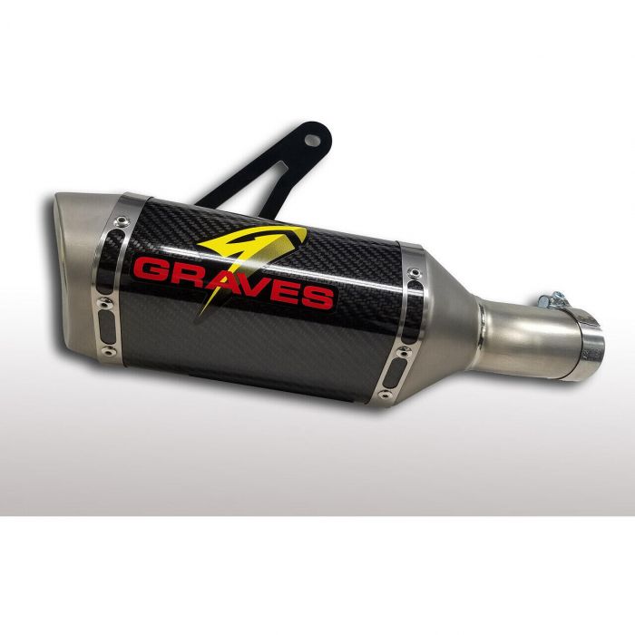 Image of : Graves - Silencieux d'Échappement Slip-On Cat Back - Fibre de Carbone/Titane - EXS-17G1-CBTC