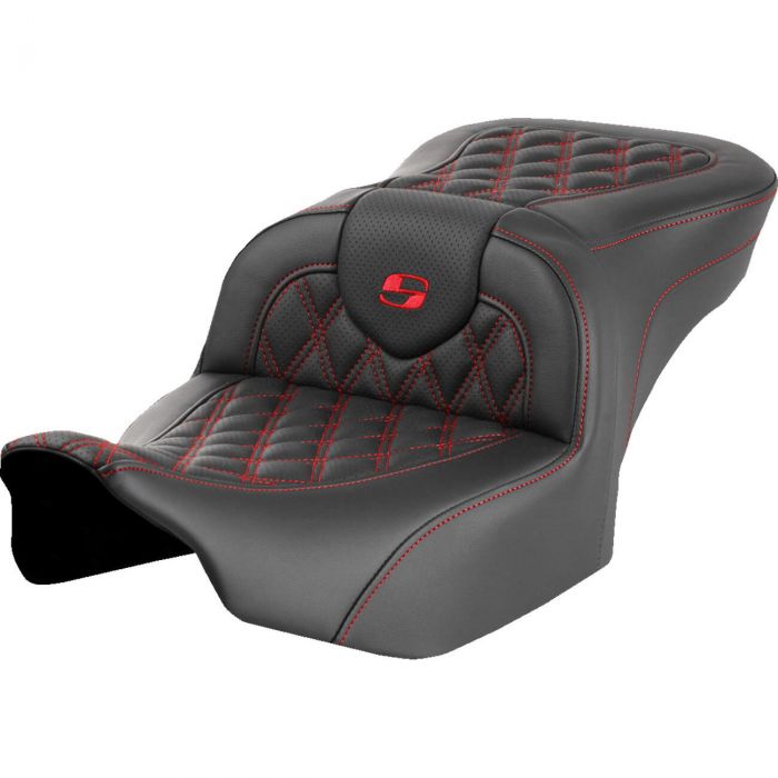 Saddlemen Roadsofa Seat - Lattice Stitch - Red - 823-07-18204