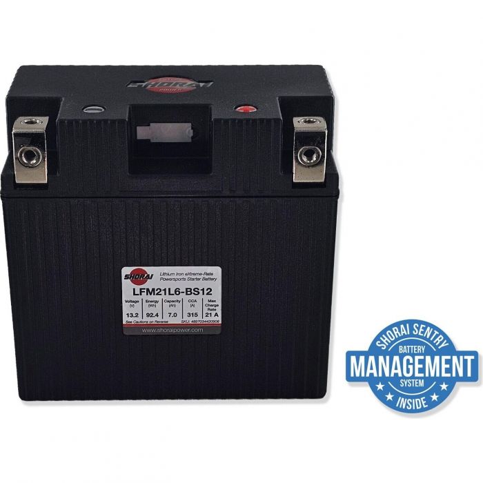Image of : Shorai LFM Litium Battery - LFM21L6-BS12