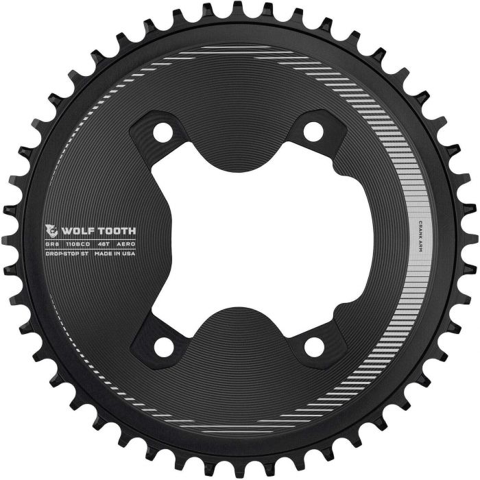 未使用 WolfTooth GRX用 110BCD エアロ 52T Wolf Tooth Shimano GRX 110 BCD Asymmetric 4-Bolt Aero Chainring