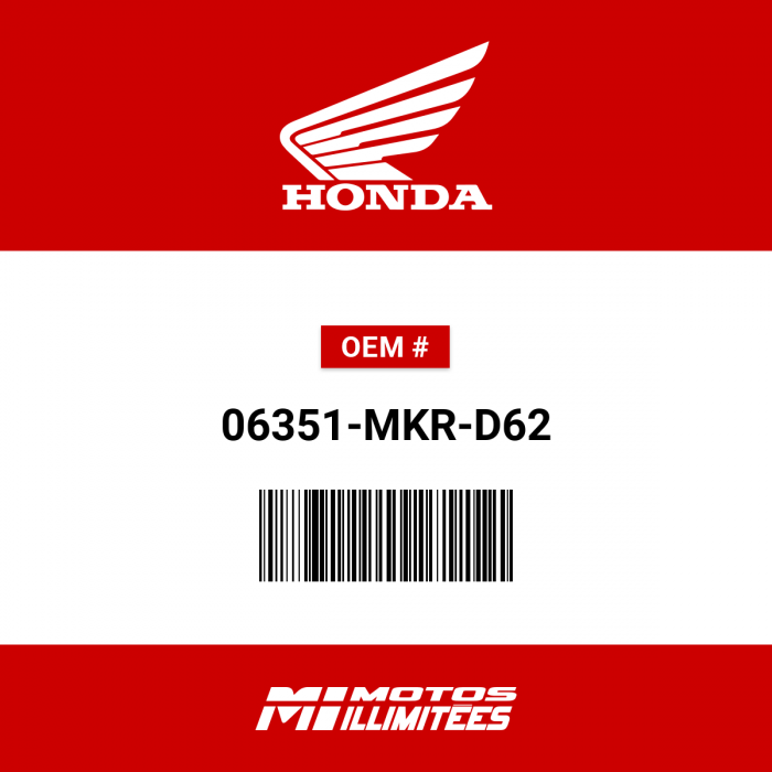 Image of : Honda Lock Assembly - 06351-MKR-D62
