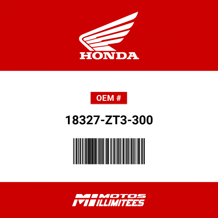 Image of : Honda - Joint en Caoutchouc - 18327-ZT3-300