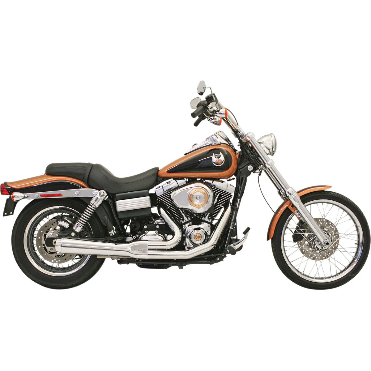 Bassani Road Rage 2-Into-1 Exhaust System Chrome - Short/Upswept