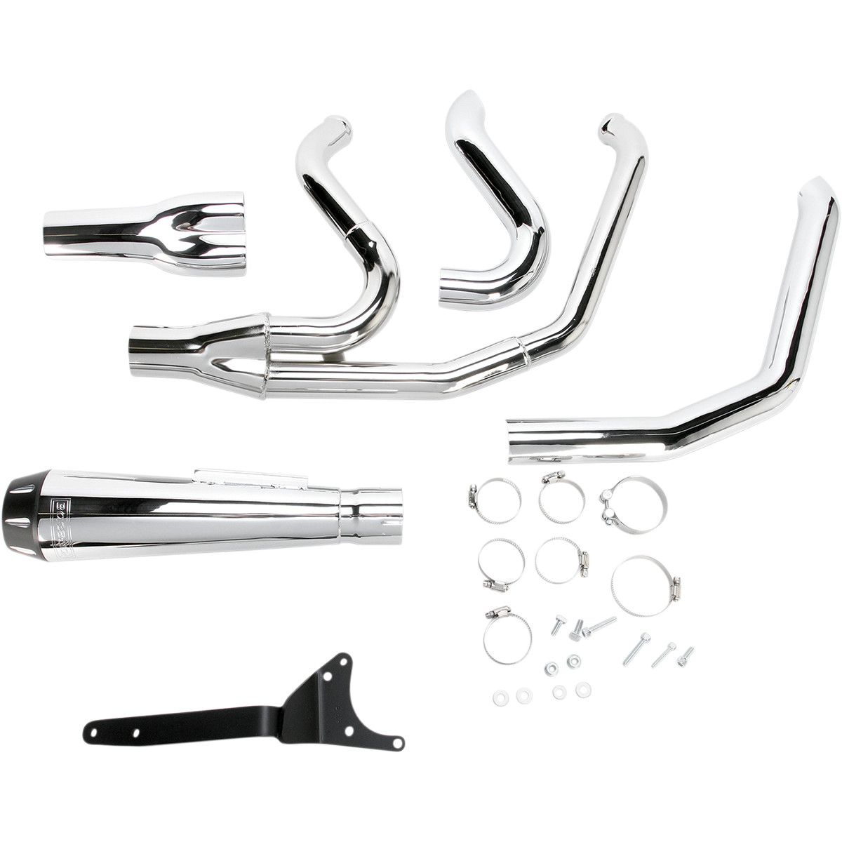 Bassani Road Rage 2-Into-1 Exhaust System Chrome - Short (w/out