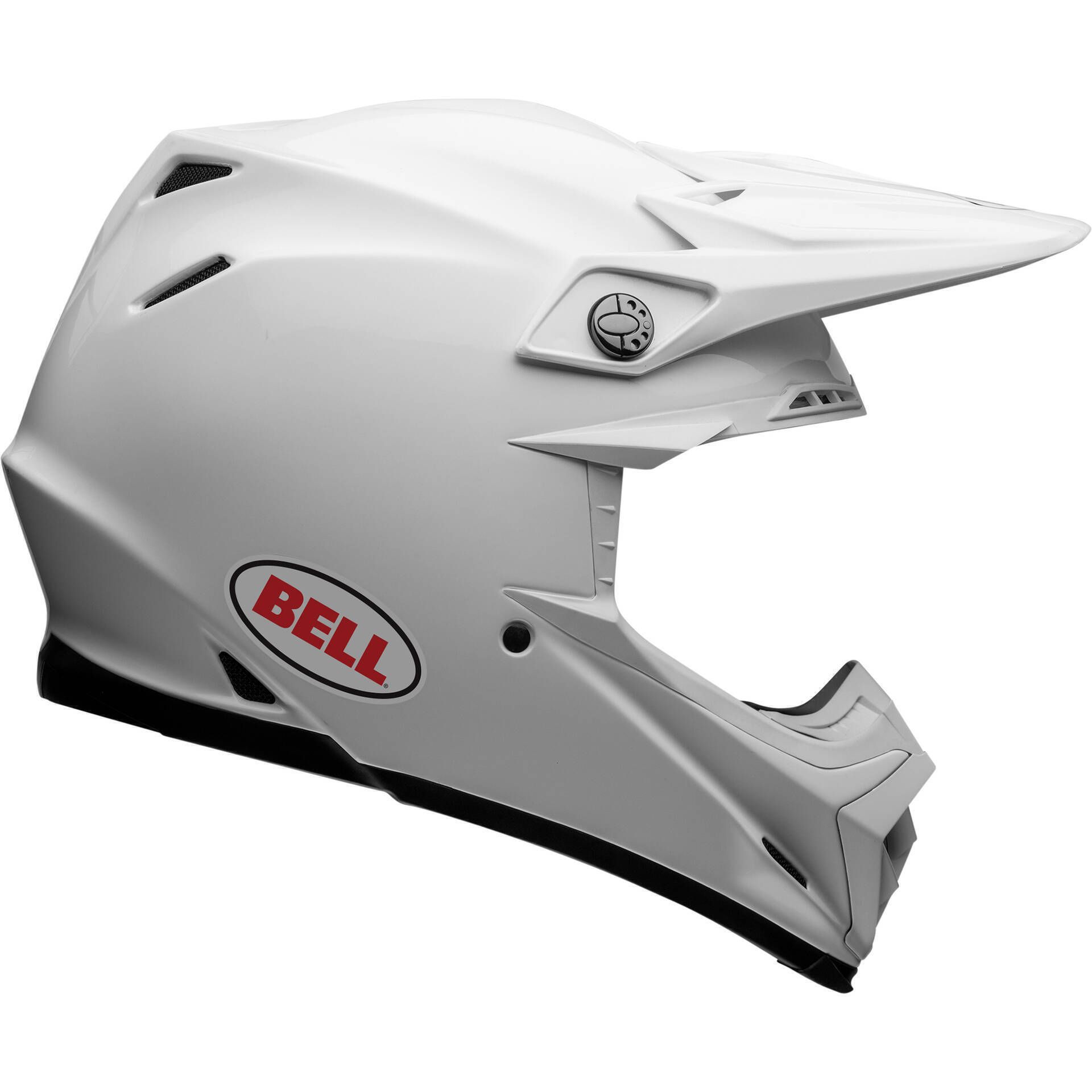 BELL MOTO ホワイトヘルメット Bell Moto-3 Classic Solid Gloss White Helmet Full Face - Chromeburner