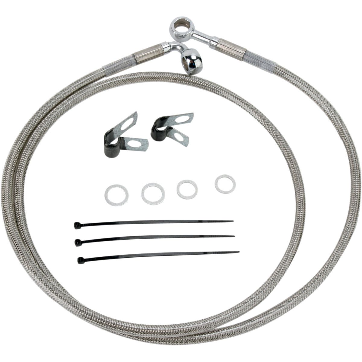 Drag Specialties Stainless Steel Front Brake Line Kit 52 7/8
