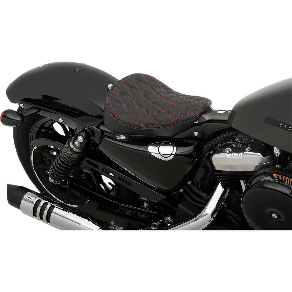 Drag Specialties Bobber-Style Low Solo Seat Double-Diamond Red