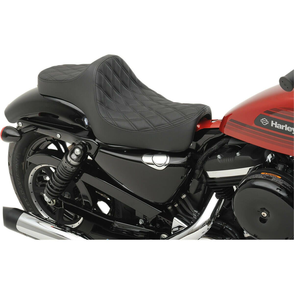Drag Specialties Predator III 2-Up Seat Double-Diamond - Black