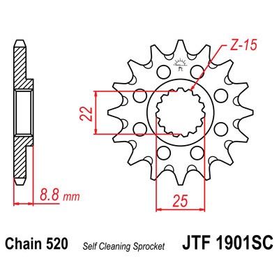 JT Sprockets Self-Cleaning Steel Front Sprocket 13T (520