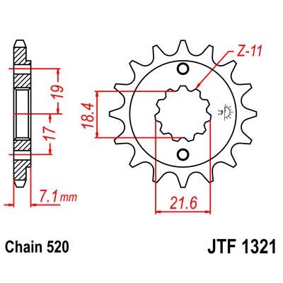 JT Sprockets Steel Front Sprocket 13T (520) - JTF1321.13 | FortNine