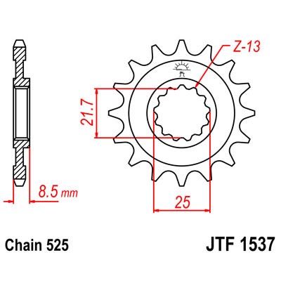 tk47 JT Sprockets Steel Front Sprocket 18T (525) - JTF1537.18 | FortNine