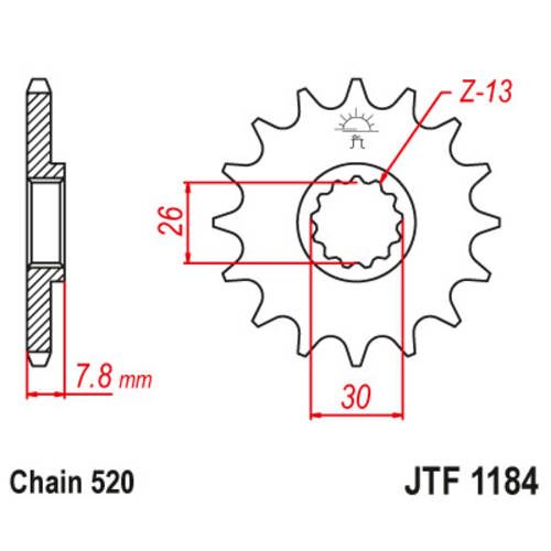JT Steel Front Sprocket 18T (520) - JTF1184.18 | FortNine