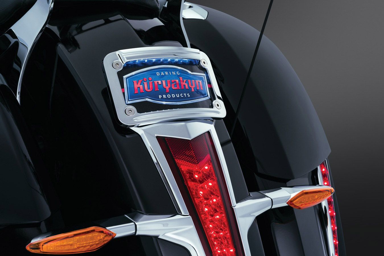 Kuryakyn Laydown Curved License Plate Frame - 7688 | FortNine