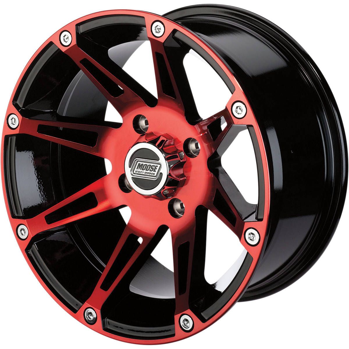 Moose 387X Wheel Front - 14x7 - 4+3 Offset - 4/136 - Red - 0230