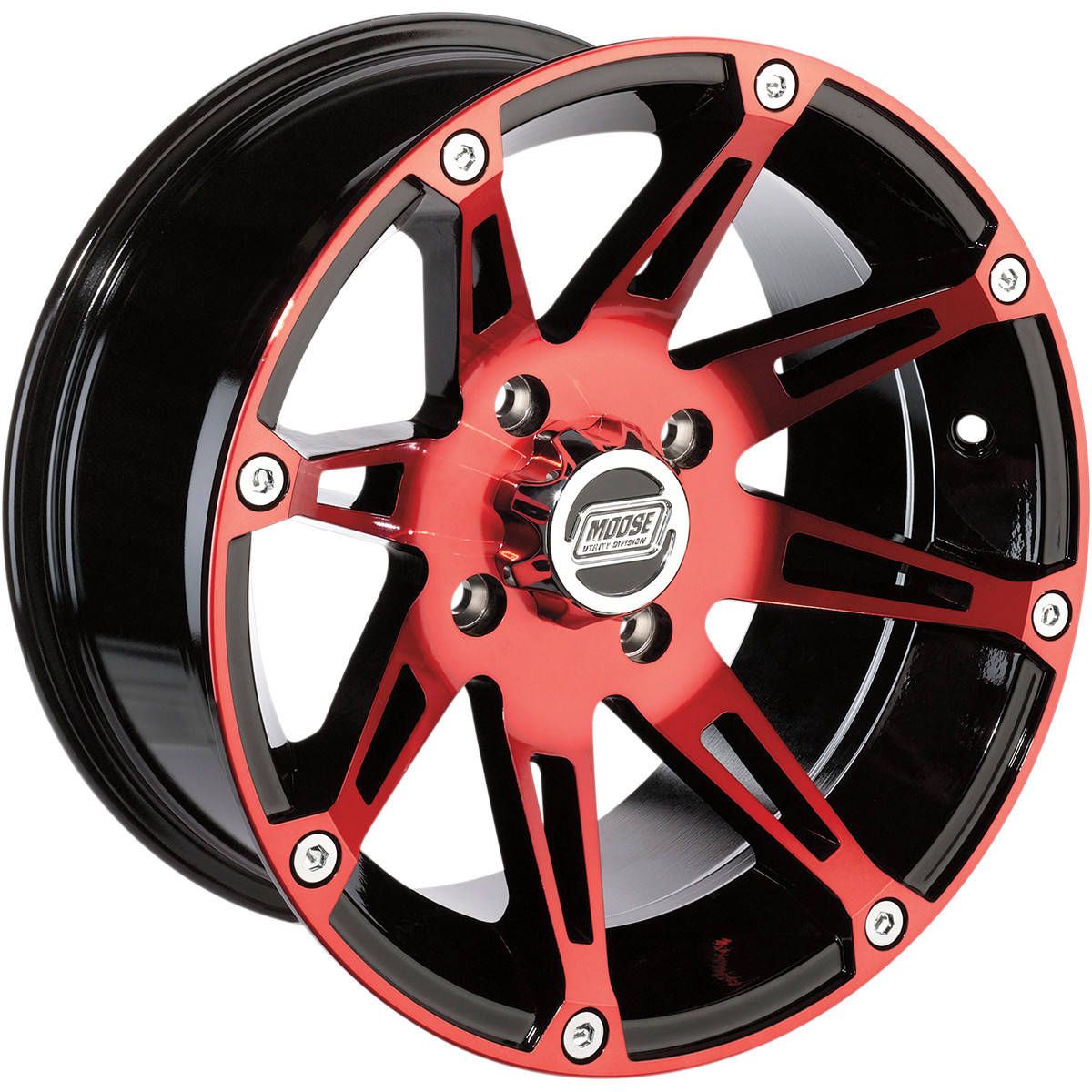 Moose 387X Wheel Front - 14x7 - 4+3 Offset - 4/136 - Red - 0230