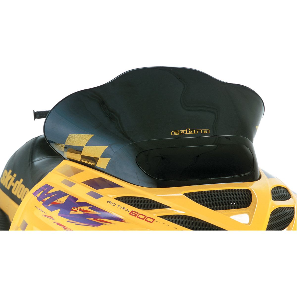 PowerMadd Cobra Snowmobile Windshield 13.25in. - Black/Yellow