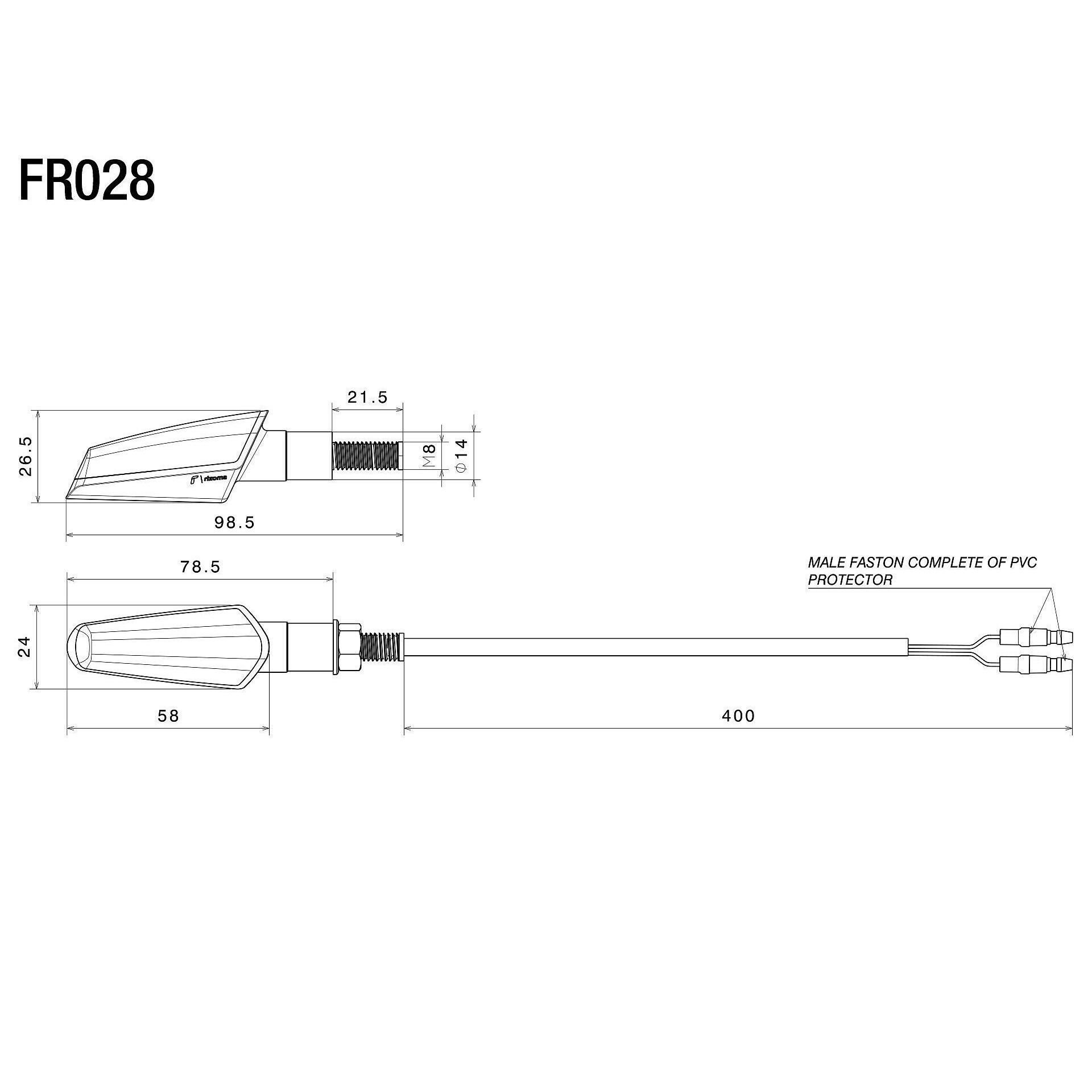 Rizoma Action Turn Signal - FR028B | FortNine
