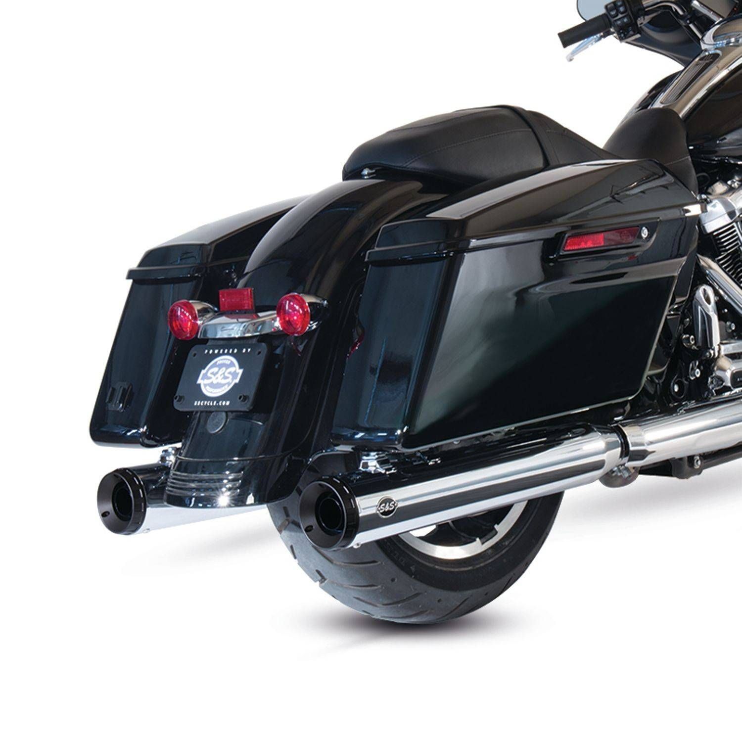 S&S Cycle Grand National Slip-On Muffler Chrome / Black - 550-0693