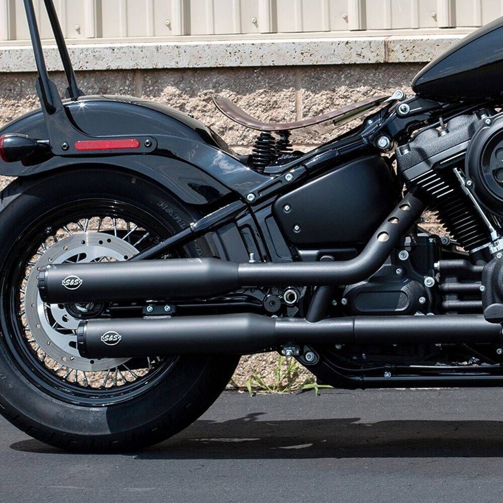 S&S Cycle Grand National Slip-On Muffler Black / Black - 550-0754B