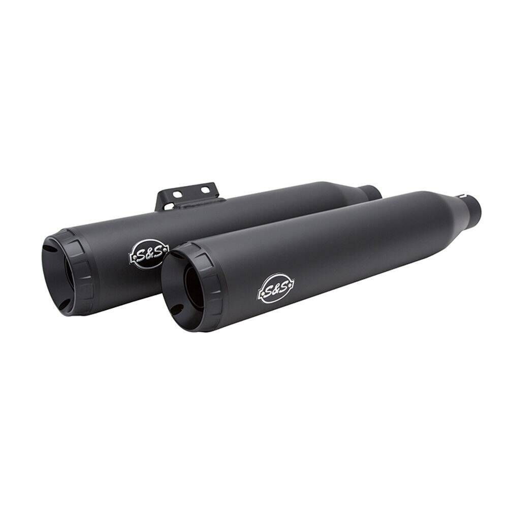 S&S Cycle Grand National Slip-On Muffler Black / Black - 550-0754B