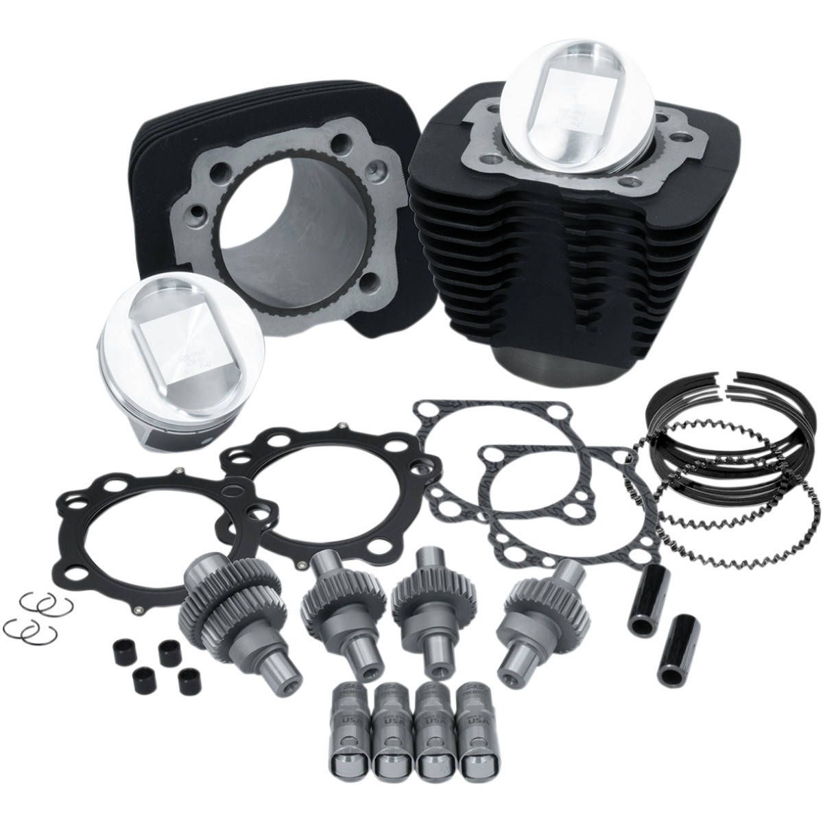 や*ず様 マルシンHARLEY1948panhead 1200 モーターセット S&S Cycle Hooligan Kit 1200cc to 1250cc - Wrinkle Black - 910-0608