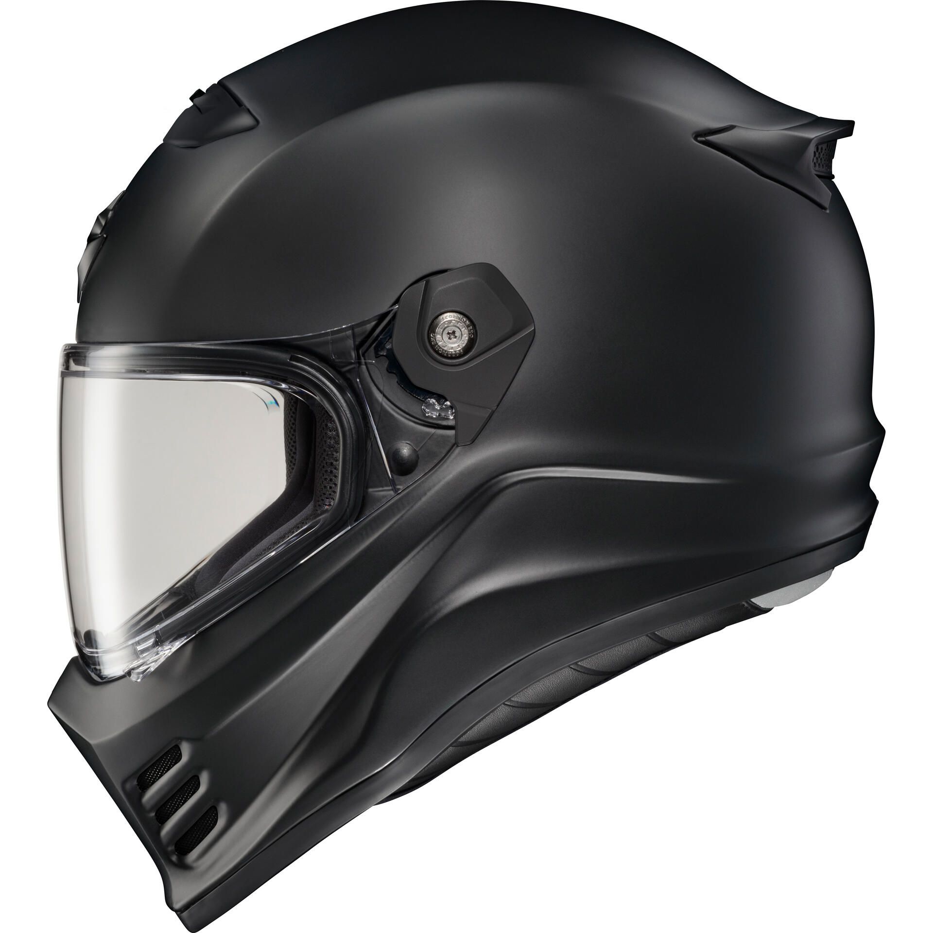 Scorpion EXO-COMBAT Motorcycle Helmet – Matt Black, XXL, With Drop-Down Sun Visor & Chin Guard