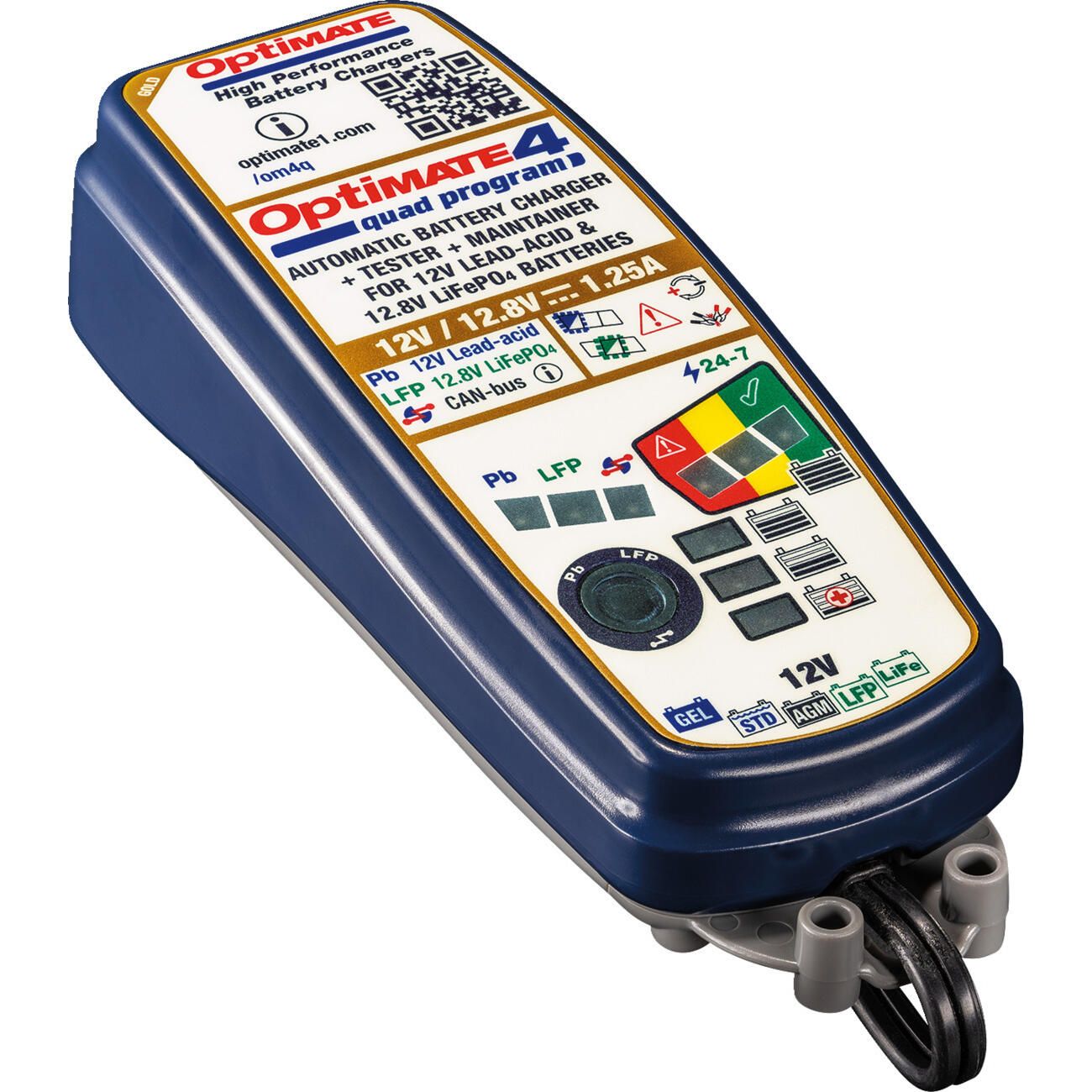 TecMate OptiMate 4 Quad Program Battery Charger/Maintainer - TM