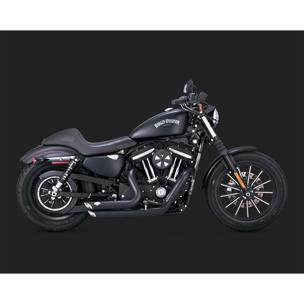 Vance and Hines Shortshots Staggered Exhaust Black - 47229 | FortNine