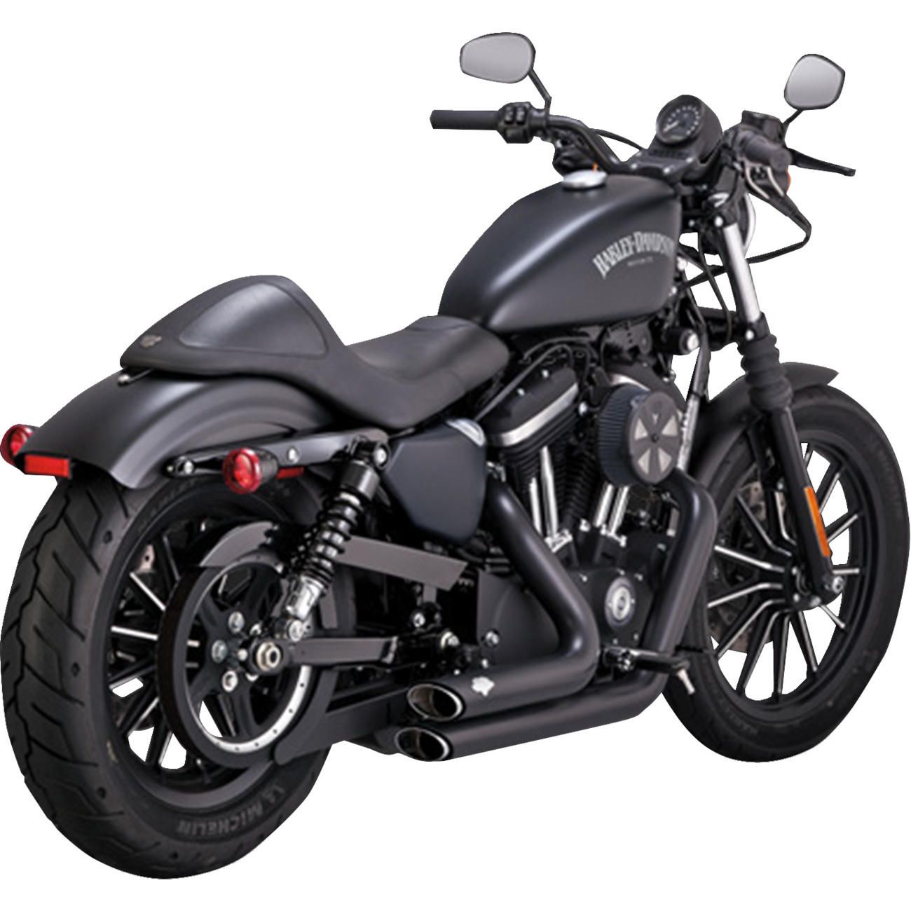 VANCE & HINES パフォーマンスエキゾーストシステム ブラック Vance and Hines Shortshots Staggered PCX Exhaust System - 47329
