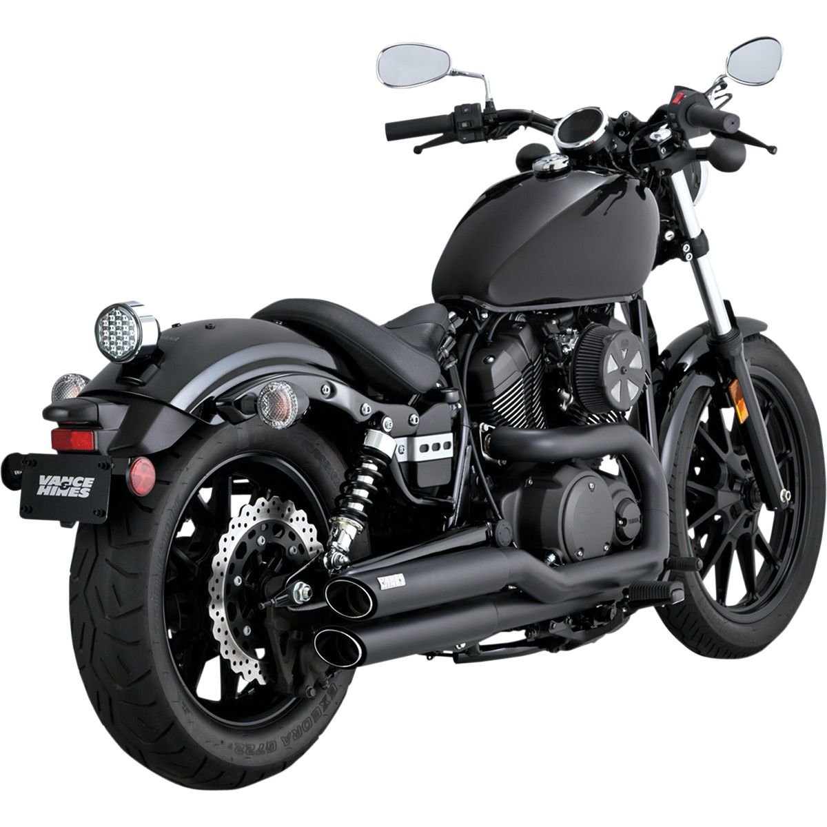 Vance and Hines Twin Slash Staggered Exhaust Black - 48531