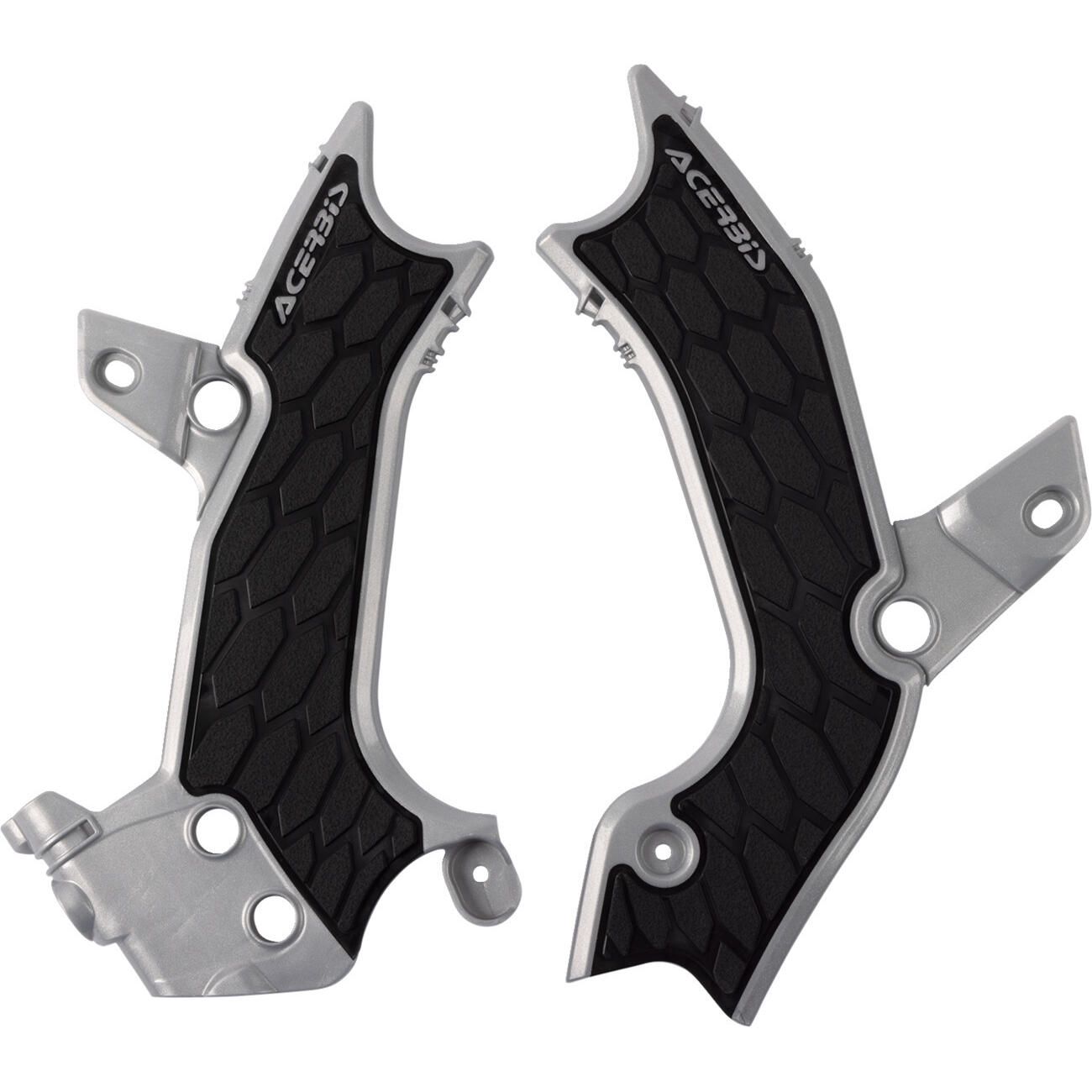 Acerbis X-Grip Frame Guards Silver/Black - 2983671015 | FortNine