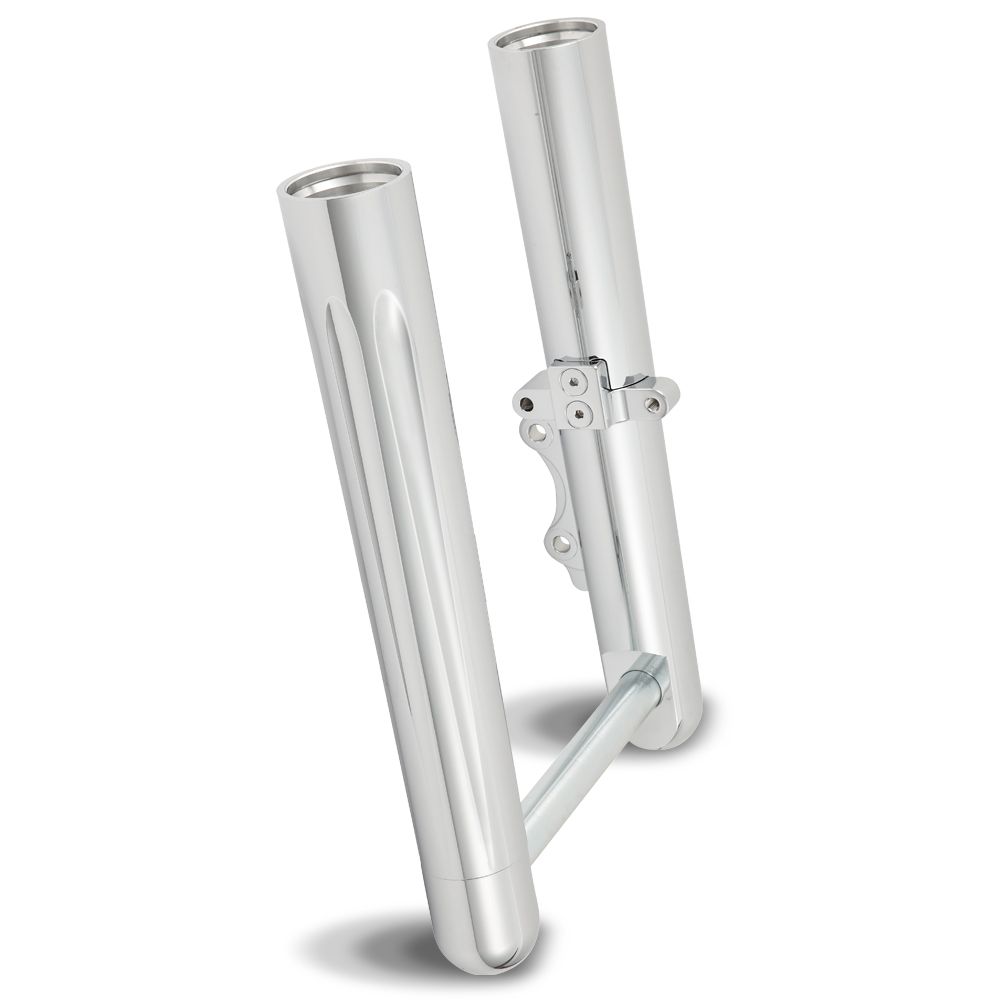Arlen Ness Hot Legs Fork Legs Deep Cut - Chrome (Dual Disc) - 06
