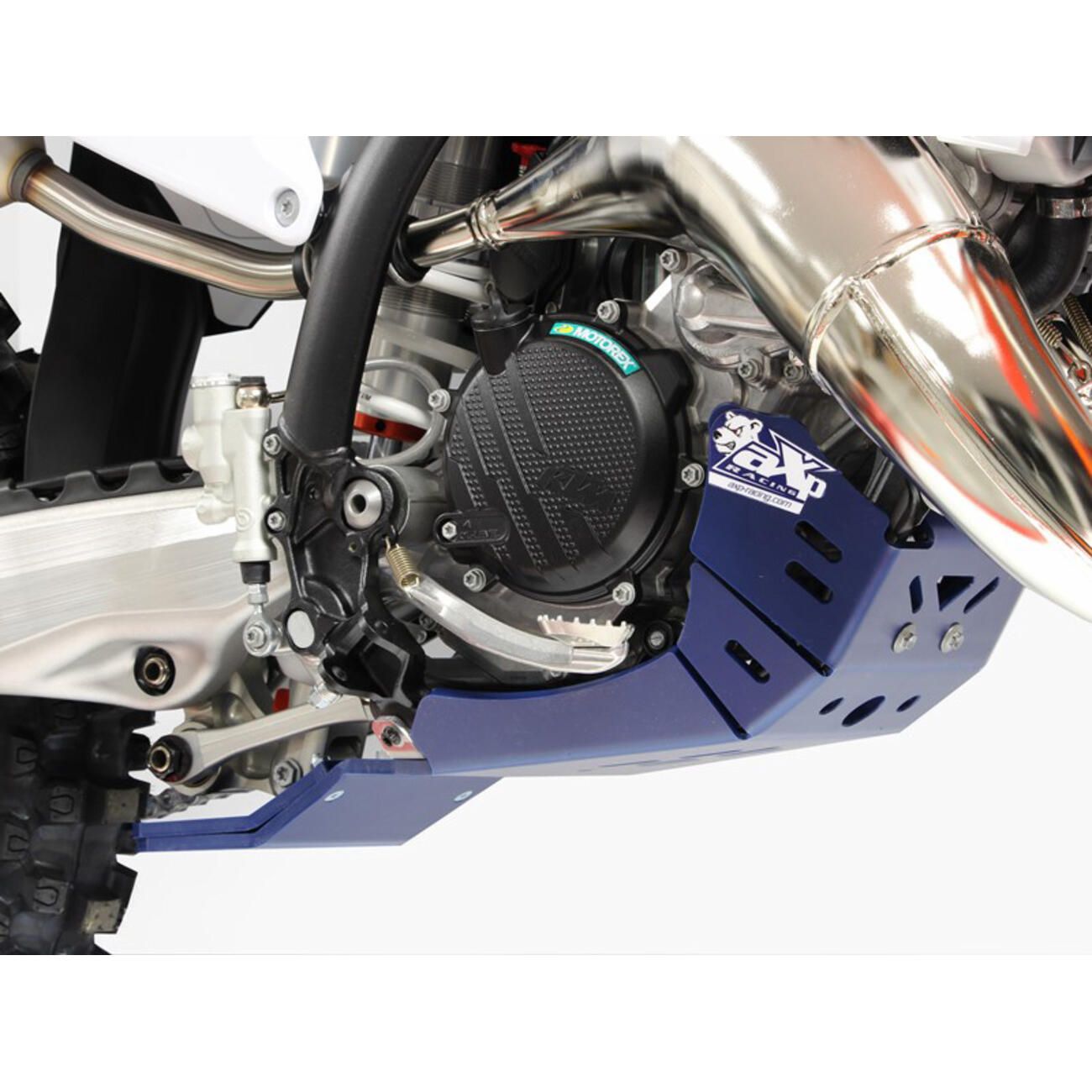 AXP Racing Xtrem Skid Plate - with Linkage Guard - Blue - AX1673