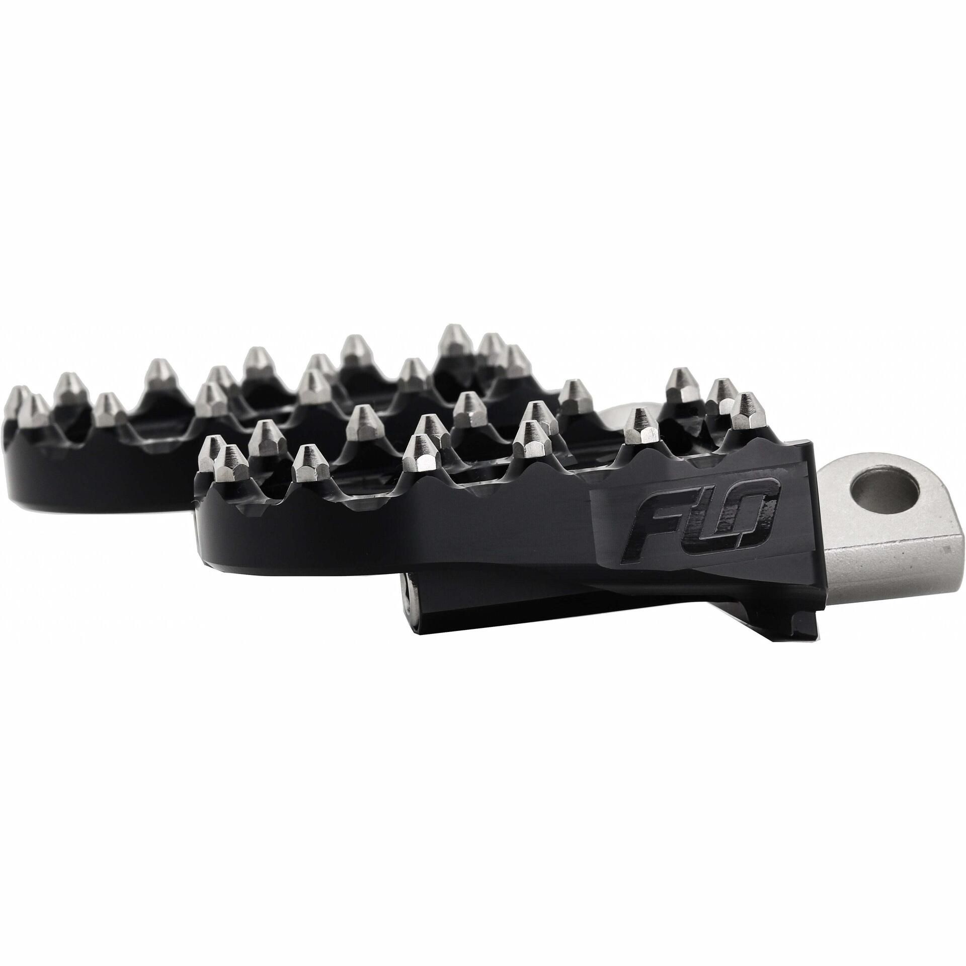 Flo Motorsports V2 MX Style Footpegs - Black - FPEG-800BLK | FortNine