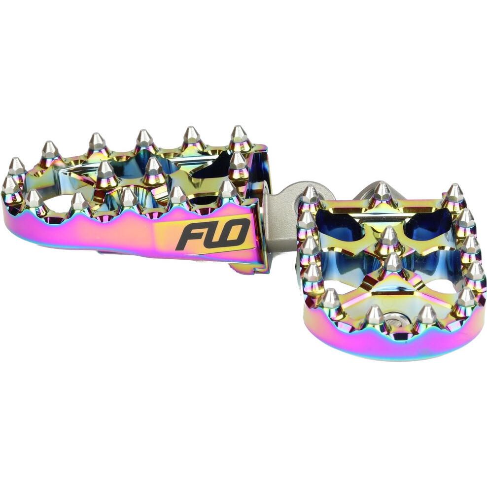 Flo Motorsports V2 MX Style Footpegs - Jet Fuel - FPEG-800JET