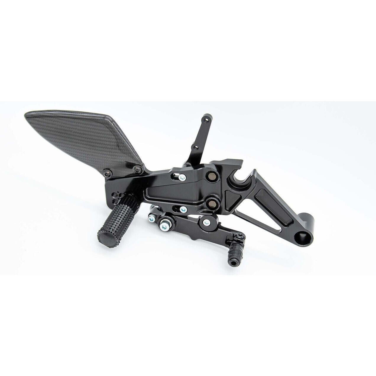 Graves Adjustable Rearsets - Black - RSA-21RS6-KAF | Aprilia RS