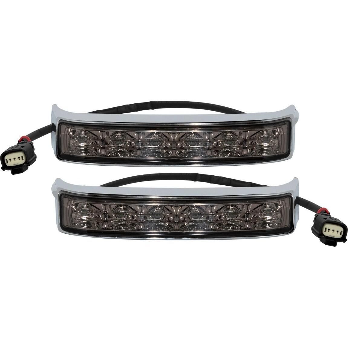 HogWorkz LED Saddlebag Lights Chrome - Smoked Lens - HW307103