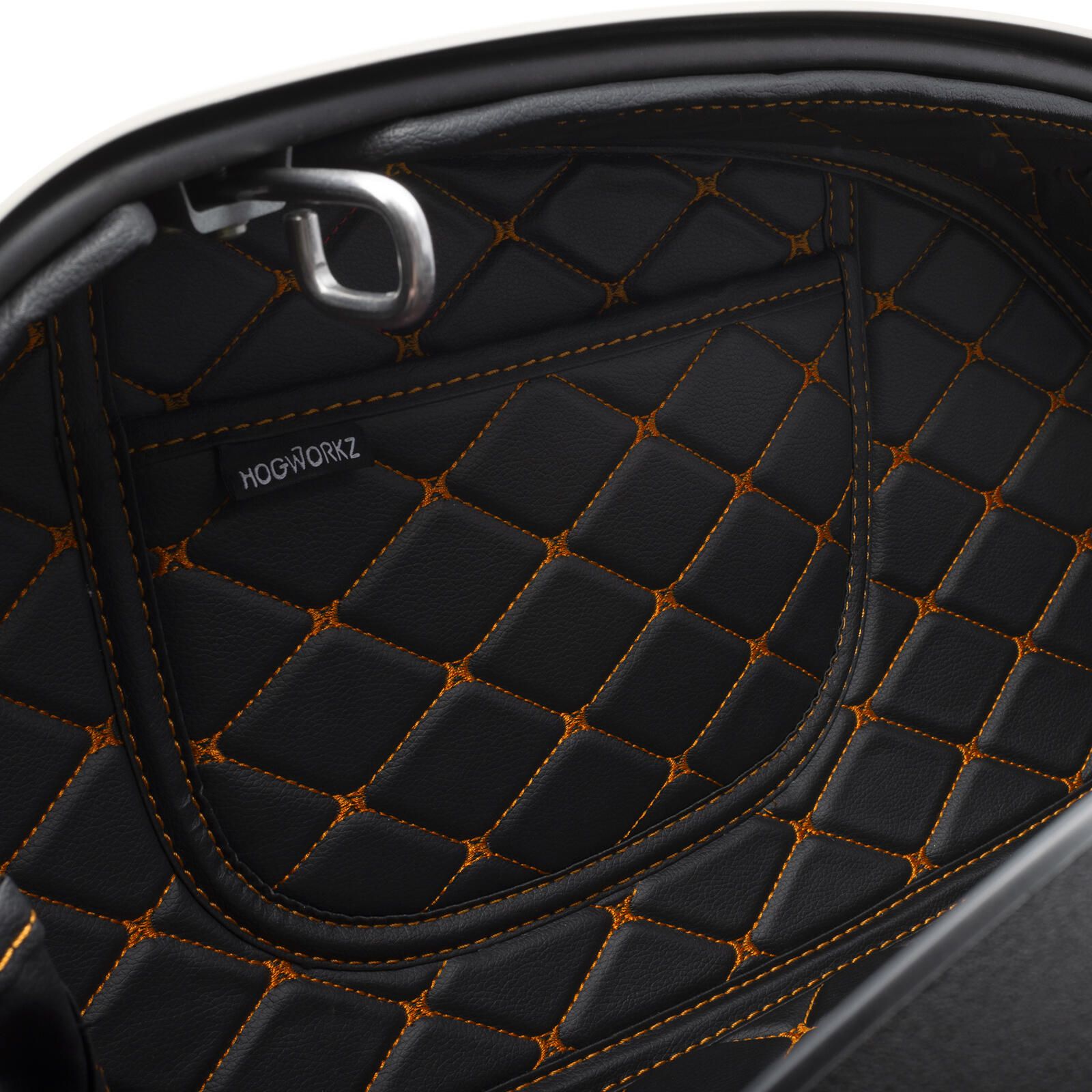 HogWorkz Saddlebag Liners Orange Stitching - HW301082